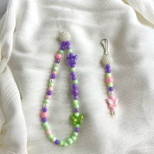 Beaded Phone Charm & Matching Keychain